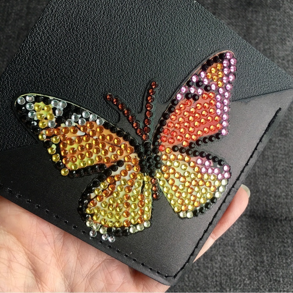 Diamond Art Butterfly Corner Bookmark, Colorful, Sparkly, Bling (ORNG/YLW/PINK) - Picture 7 of 17